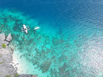 High angle view of sea