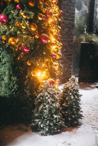 High angle view of christmas tree