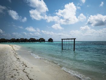 Scenic view of beach against sky