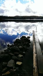 Reflection of clouds in lake