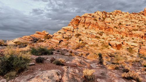 Rock formations against sky