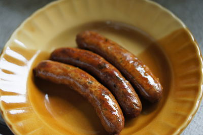 High angle view of dessert in plate