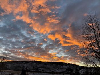 Low angle view of sky at sunset