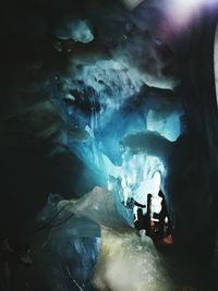 Man climbing on rock formation