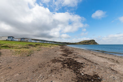 Scenic view of beach against sky