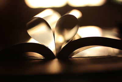 Close-up of heart shape on table