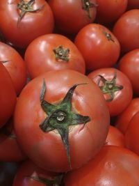 High angle view of tomatoes for sale in market