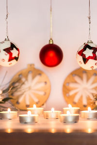 Close-up of illuminated christmas lights