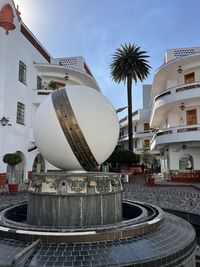 Palm tree and solar clock in mexico