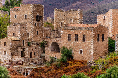 View of vathia village at mani peninsula