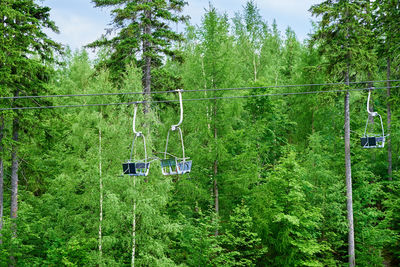 Mountains with open cable cars lift, karpacz, poland