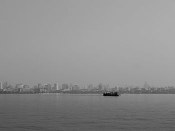 Boat sailing in sea