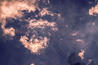 Low angle view of clouds in sky