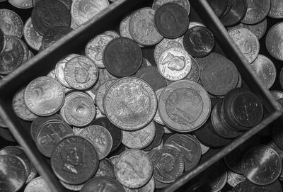 Full frame shot of coins