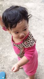 High angle portrait of cute girl