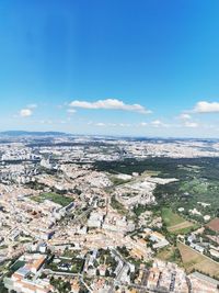 High angle view of townscape against sky