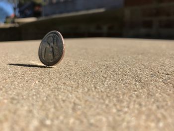 Surface level of sand on sunny day