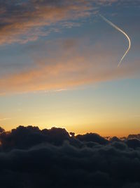 Scenic view of landscape against sky at sunset