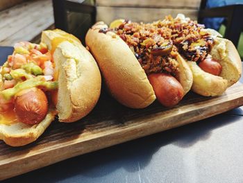 Close-up of food on cutting board