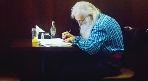 Man sitting on table