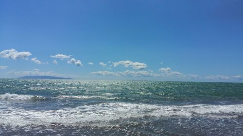 View of sea against blue sky