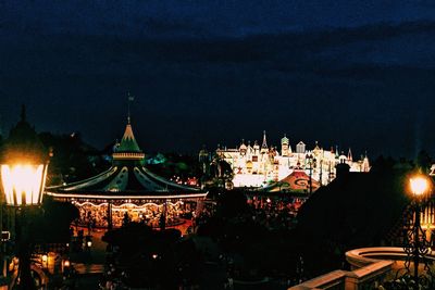 Illuminated city at night