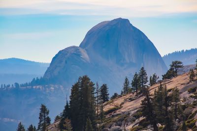 Panoramic view of snowcapped mountains against sky