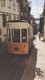 View of train on road