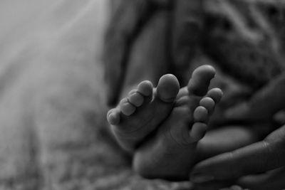 Close-up of baby feet