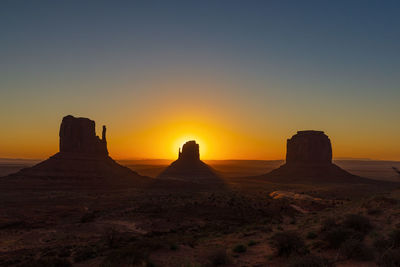 Sunrise over monument valley panorama