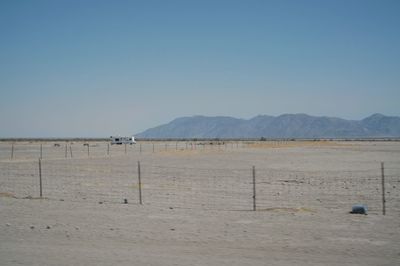 Scenic view of mountains against clear sky