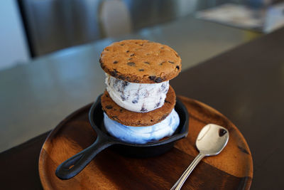 Close up ice cream sandwich