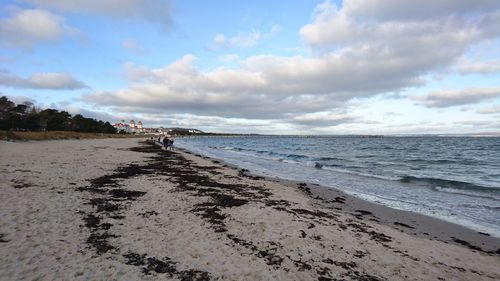 Scenic view of beach against sky