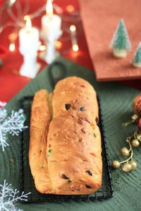 Christmas stollen traditional fruit bread stollen holiday treats for family before dusting 