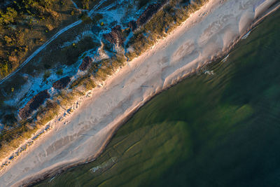 High angle view of water on land