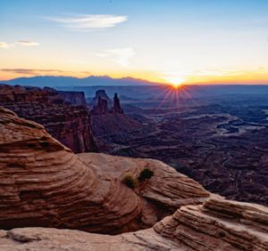 Rock formations at sunset