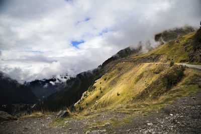 Scenic view of mountains against sky