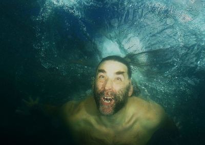 Portrait of man in water