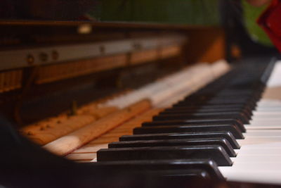 Close-up of piano keys