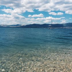 View of sea against cloudy sky