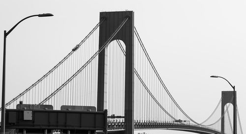 Low angle view of suspension bridge