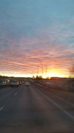 View of road at sunset