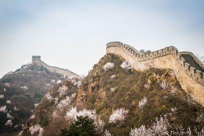 Low angle view of fort against sky