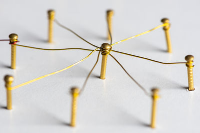 Close-up of barbed wire fence