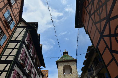 Low angle view of buildings against sky