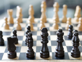 Close-up of chess pieces