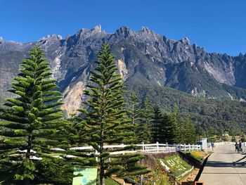 Scenic view of mountains against clear sky