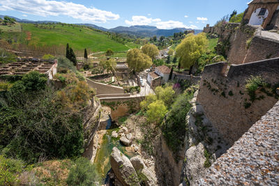 High angle view of townscape