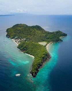 High angle view of beach against sky