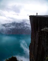 Scenic view of fog against sky